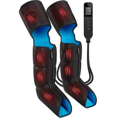 Air Compression Leg Massager with Heat for Circulation Full Leg and Foot Massager with Pressure Sensor and LCD Display