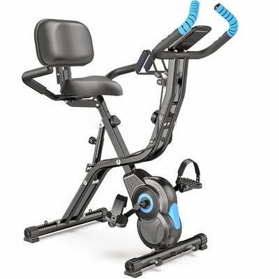 Foldable Exercise Bike with 8 Level Magnetic Resistance and LCD Monitor