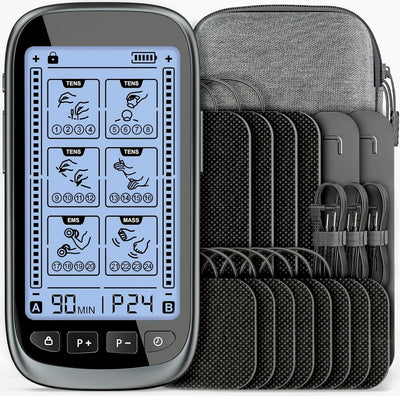 Electronic Muscle Stimulator with TENS and EMS Functions Dual Channel Pain Relief Therapy Device