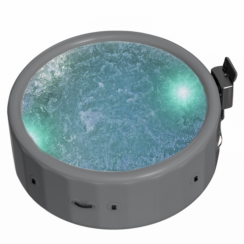 Inflatable Hot Tub for 6 to 8 People Round 85 x 28 Inches with 180 Bubbling Jets and Smart Control