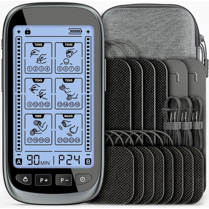 Electronic Muscle Stimulator with TENS and EMS Functions Dual Channel Pain Relief Therapy Device
