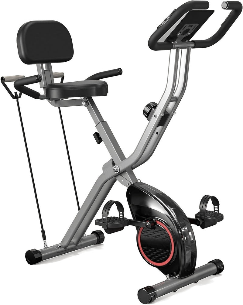 Foldable Exercise Bike – 5-in-1 Stationary Indoor Cycling Bike with Magnetic Resistance and LCD Display