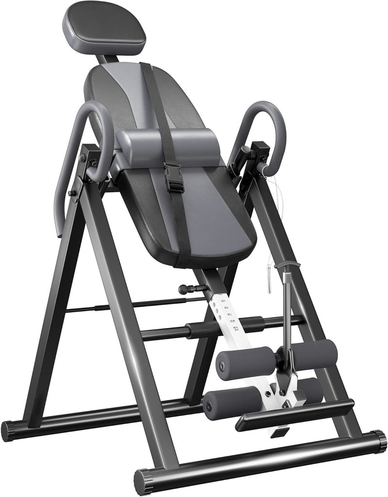 Heavy Duty Inversion Table – Adjustable Back Stretcher with Headrest and Safety Lock System