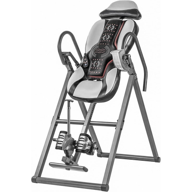 Inversion Table with Heat and Massage, Adjustable Backrest and Lumbar Pad