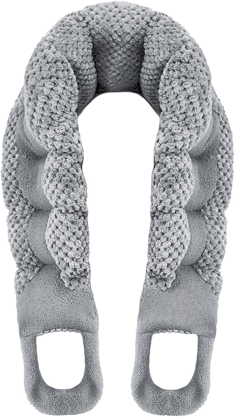 Microwavable Heating Pad for Neck, Shoulders, and Back – Long Weighted Moist Heat Wrap with Handles