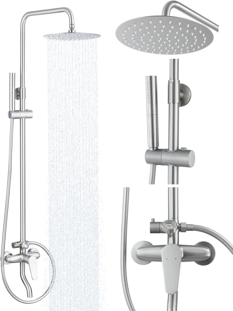 Outdoor Shower System with Rainfall, Handheld, and Tub Spout Functions