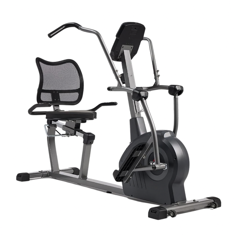 Recumbent Cross Trainer and Elliptical Machine with Arm Exercisers and Magnetic Resistance